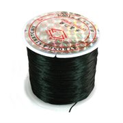 Smykketråd elastisk. Nylon. Sort. Flad. 0.8 mm. 10 meter